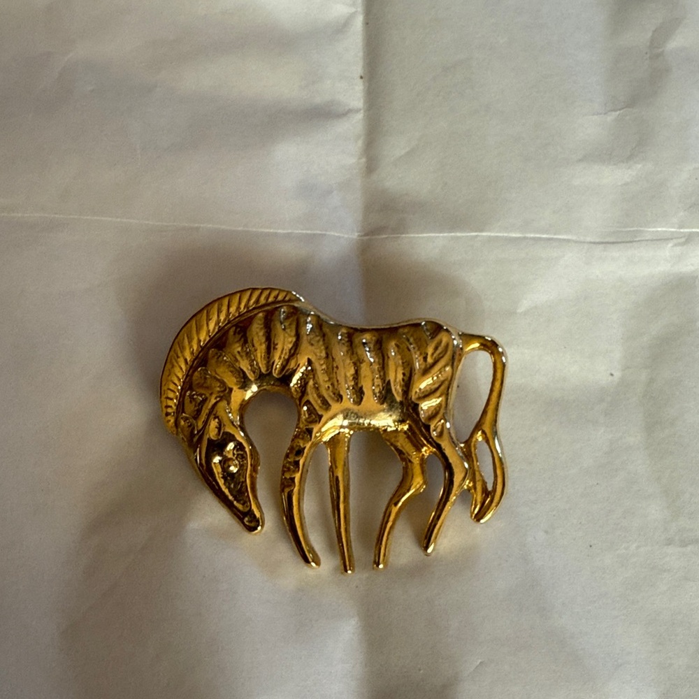 Vintage Zebra Brooch
